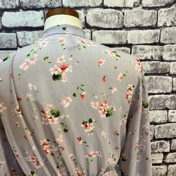 Victorias Secret Lavender W/ Floral Print Robe One Size - Picture 8 of 11